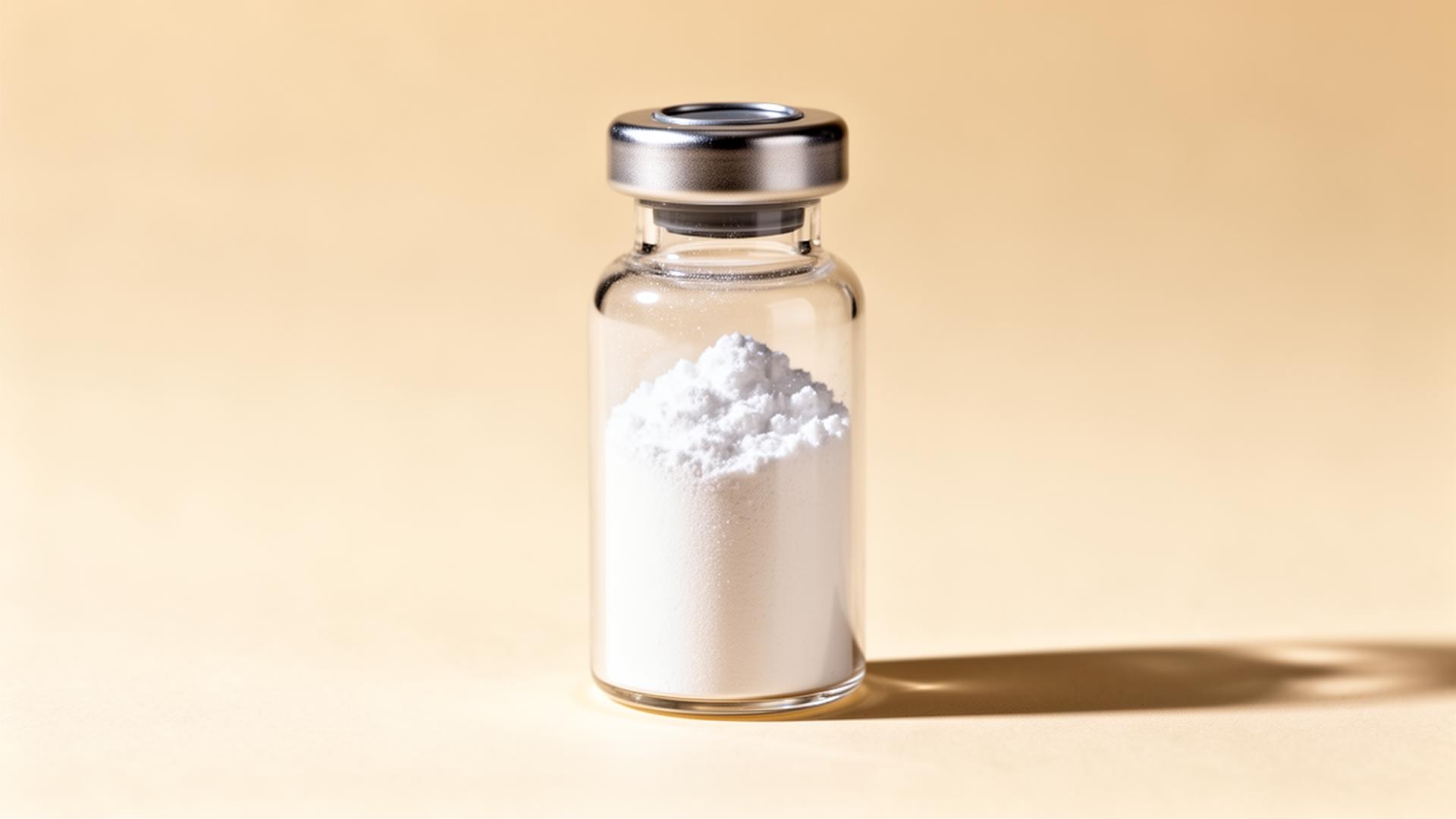 GLP-3R research peptide vial — lyophilized white powder